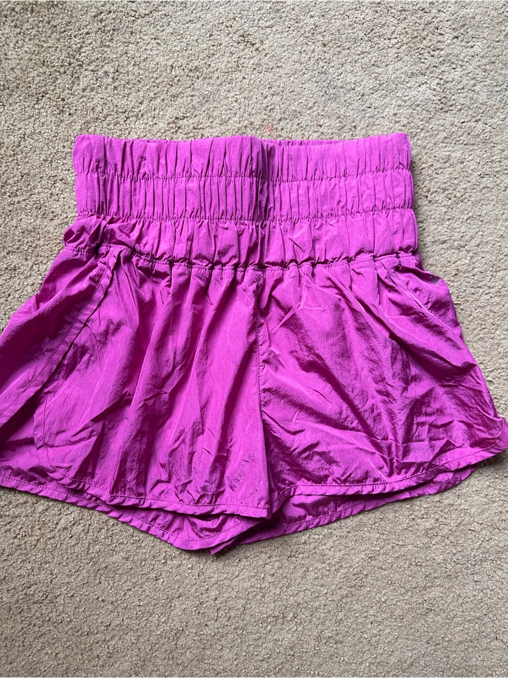 FP Movement by Free People Magenta Smocked Waist Athletic Shorts